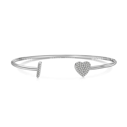 S925 Sterling Silver English Letter Bracelet for Women with Micro Pave Zirconia, Light Luxury Personality Style Bracelet