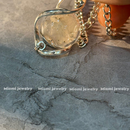 whimsical Natural Dandelion Puff Necklace