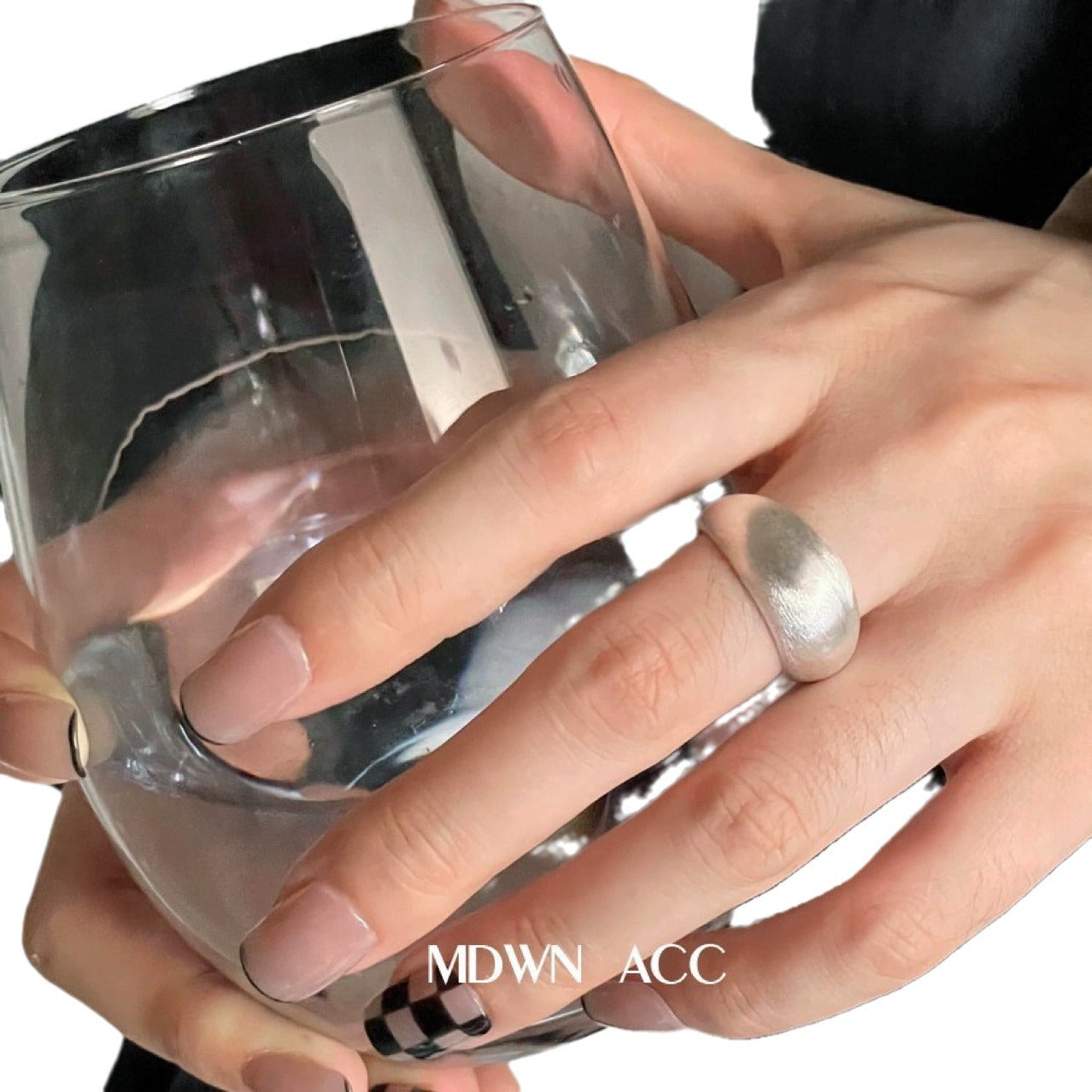 Korean Version 925 Sterling Silver Ring for Women, Ins Style, Cool and Minimalist Brushed Matte Silver, Simple Japanese and Korean Fashion Silver Jewelry