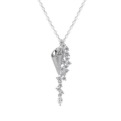 S925 Sterling Silver Brilliant Galaxy Brushed Silver Zircon Necklace for Women 2025 Light Luxury Niche High-end Clavicle Chain