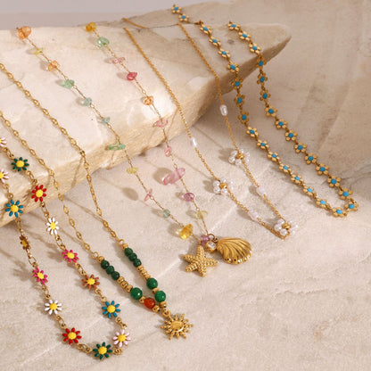 Titanium Steel Necklace Accessories High-end Bohemian Collarbone Chain Vacation Stainless Steel Jewelry