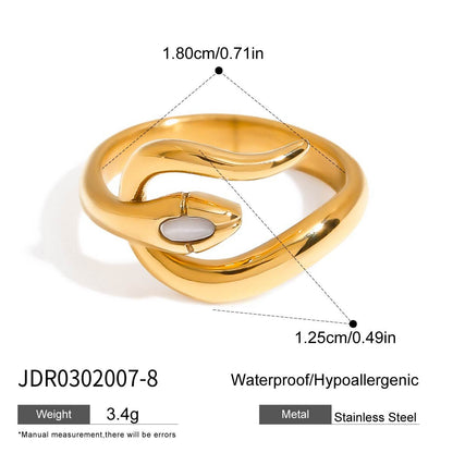 Original Design Jewelry Stainless Steel Snake Ring Titanium Steel Non-Fading Jewelry High-End Feel Ring