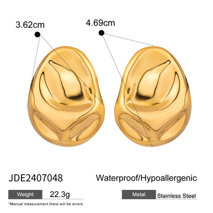 Vintage Style Stainless Steel Exaggerated Earrings High-end Niche Black Gold Earrings Titanium Steel Ear Jewelry