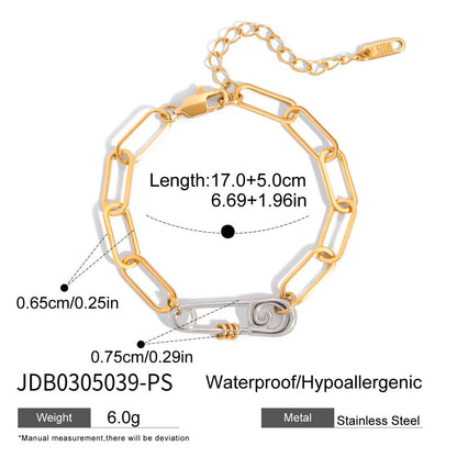 Original Design Paperclip 18K Stainless Steel Pin Necklace Light Luxury High-end Clavicle Chain Titanium Steel Jewelry