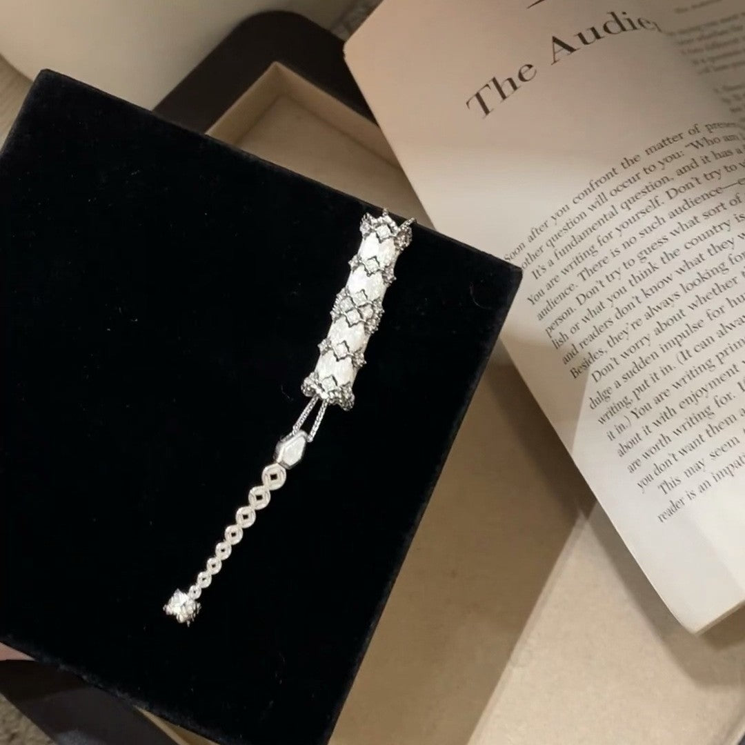 Pure Silver S925 Light Luxury High Carbon Diamond Brushed Craft Kaleidoscope Money Snake Necklace High-end Jewelry