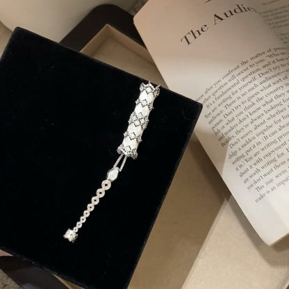 Pure Silver S925 Light Luxury High Carbon Diamond Brushed Craft Kaleidoscope Money Snake Necklace High-end Jewelry