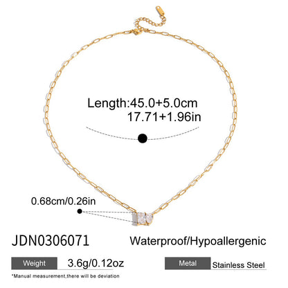 Titanium Steel Zircon Necklace Light Luxury High-end Clavicle Chain Non-fading Titanium Steel Jewelry Women's Hot Style