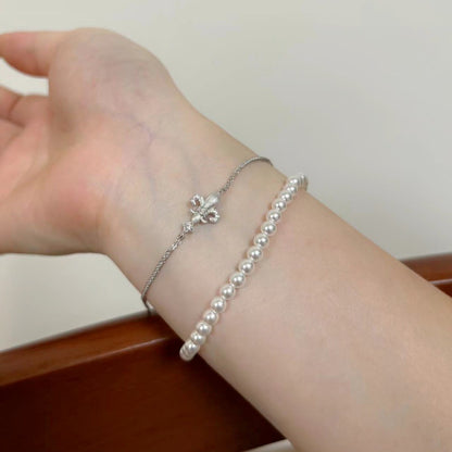 Iris Flower Brushed Bracelet S925 Sterling Silver Vintage Palace Style Light Luxury High-end Versatile Fashion Retro Flower Bracelet