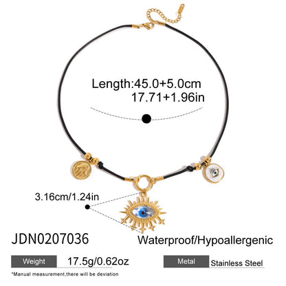 Titanium Steel Necklace with Unique Design, Sweater Chain, Light Luxury, High-End Feel, Stainless Steel Autumn Winter Accessories