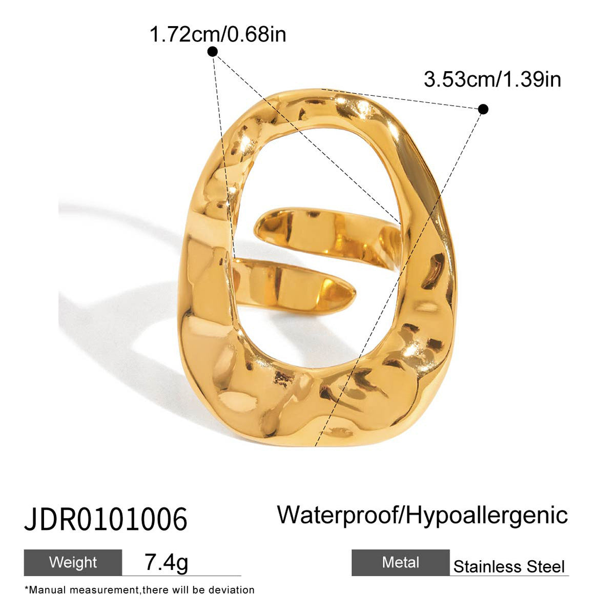 Geometric Ring Titanium Steel Non-Fading Jewelry Light Luxury High-End Feel Ring Hot-Selling Stainless Steel Jewelry for Women