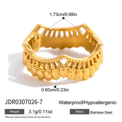 Zircon Titanium Steel Ring Non-Fading Lace Finger Ring Hand Jewelry Stainless Steel Accessories for Women High-End Feel Ring