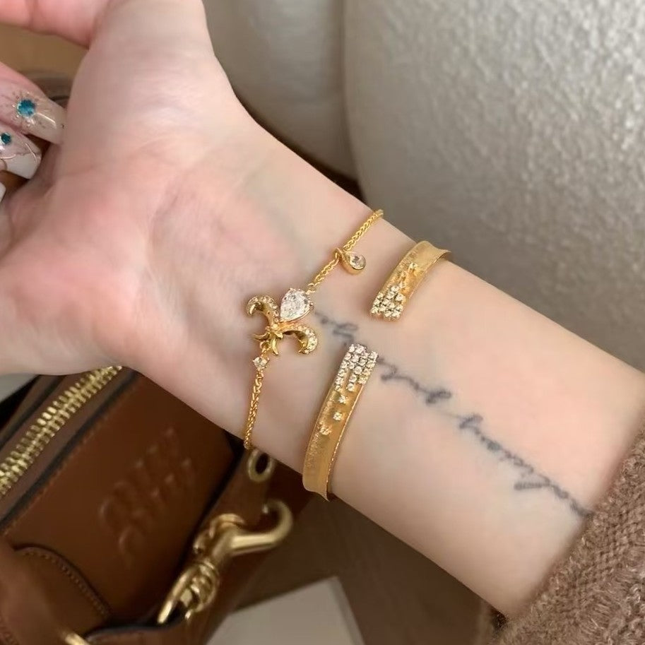 Sterling Silver S925 High Carbon Diamond Iris Bracelet Light Luxury High-end Exquisite Niche Design Jewelry