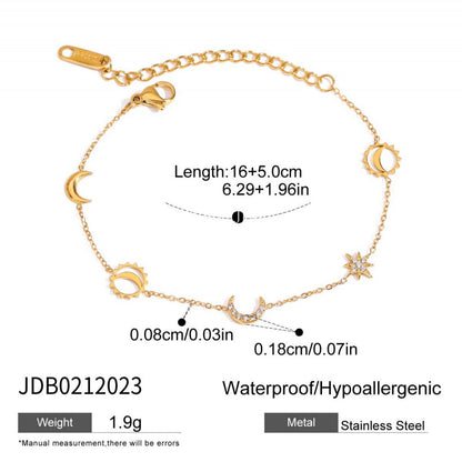 Stainless Steel Heart Zircon Bracelet Light Luxury High-end Titanium Steel Bangle Non-fading Women's Jewelry