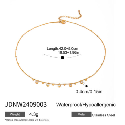 Stainless Steel Letter Necklace High-End Rhinestone Clavicle Chain Titanium Steel Jewelry Necklace