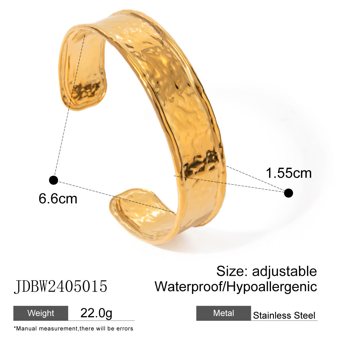 Stainless Steel Exaggerated Gold Bracelet High-end Open Bracelet Titanium Steel Jewelry Bracelet