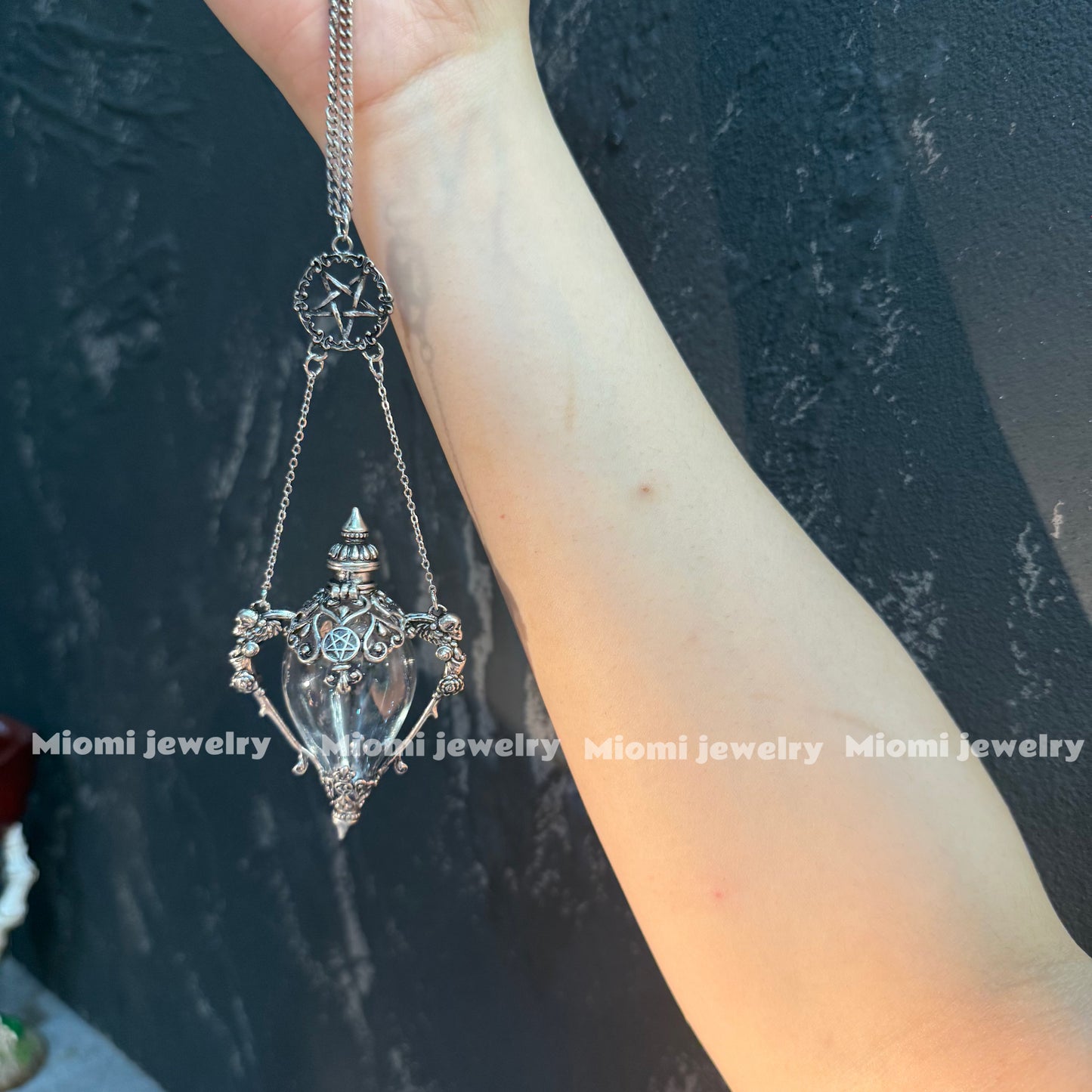 witchy soft gothic Magical bottle necklace🖤