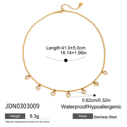 Titanium Steel Zircon Necklace for Women, Light Luxury High-End Clavicle Chain, Non-Fading Stainless Steel Jewelry