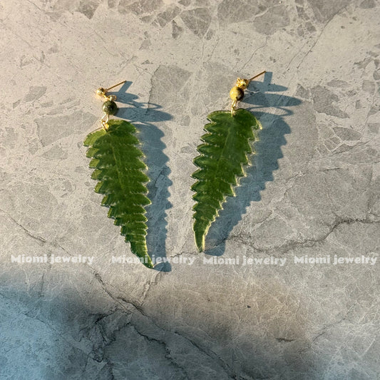 cottage leaf earring whimsical