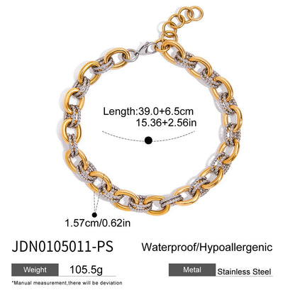 Stainless Steel Color Block Bracelet High-End Feel Hand Jewelry Titanium Steel Necklace Metal Style Bracelet