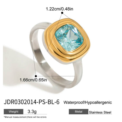 Titanium Steel Gold Bead Pearl Necklace Light Luxury Jewelry High-End Feel Stainless Steel Natural Stone Ring