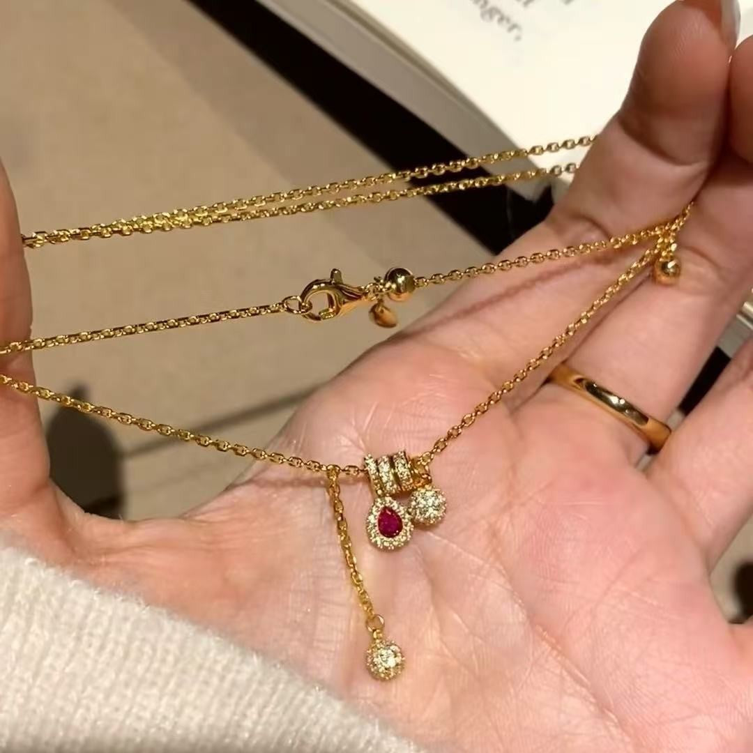 Sterling Silver s925French Style Light Luxury Versatile Nut Tassel Necklace Heavy Craft Fashion Retro Pendant for Women