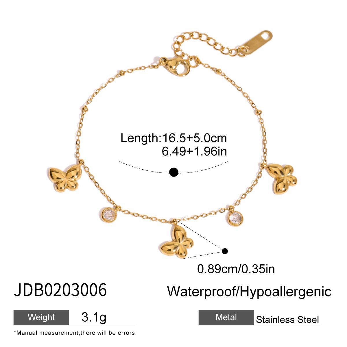 Stainless Steel Heart Zircon Bracelet Light Luxury High-end Titanium Steel Bangle Non-fading Women's Jewelry