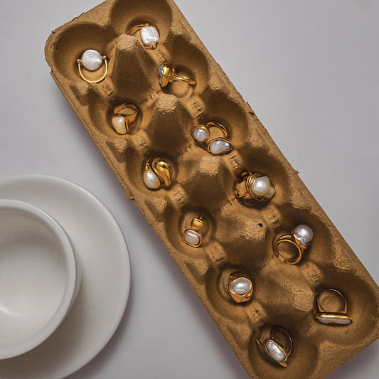 Titanium Steel Pearl Ring Niche High-end Non-fading Hand Jewelry Stainless Steel Accessories Rings