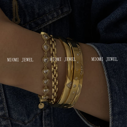 2025 New Stainless Steel Bracelet Hot-Selling Luxury High-End Micro-Paved Zirconia High-Grade Women's Bracelet