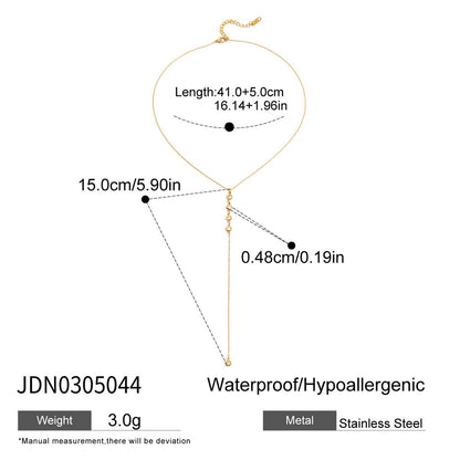 Stainless Steel Zircon Y-Chain Titanium Steel Long Necklace Light Luxury High-End Clavicle Chain Non-Fading Jewelry