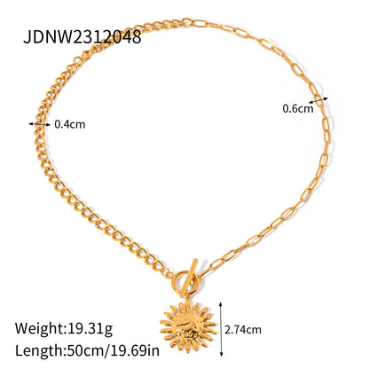 Stainless Steel Eight-Pointed Star Necklace High-End Ins Collarbone Chain Titanium Steel Necklace