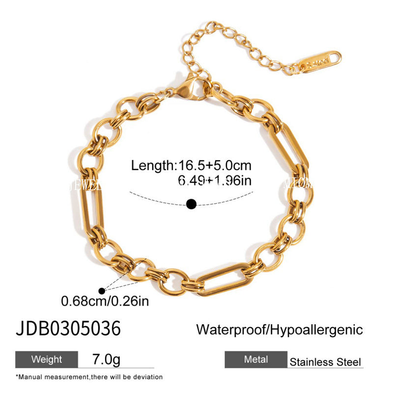 Stainless Steel Bracelet for Women, Non-Fading Jewelry, Light Luxury High-End Feel, Titanium Steel Hand Accessories