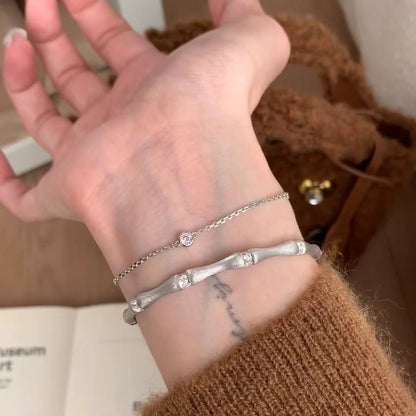 Sterling Silver S925 Real Gold Plated Bubble Bracelet High Carbon Diamond Light Luxury High-end Exquisite Niche Jewelry