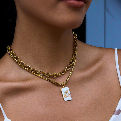 Titanium Steel Oil Drop Necklace Light Luxury High-end Clavicle Chain Non-fading Hot-selling Stainless Steel Jewelry