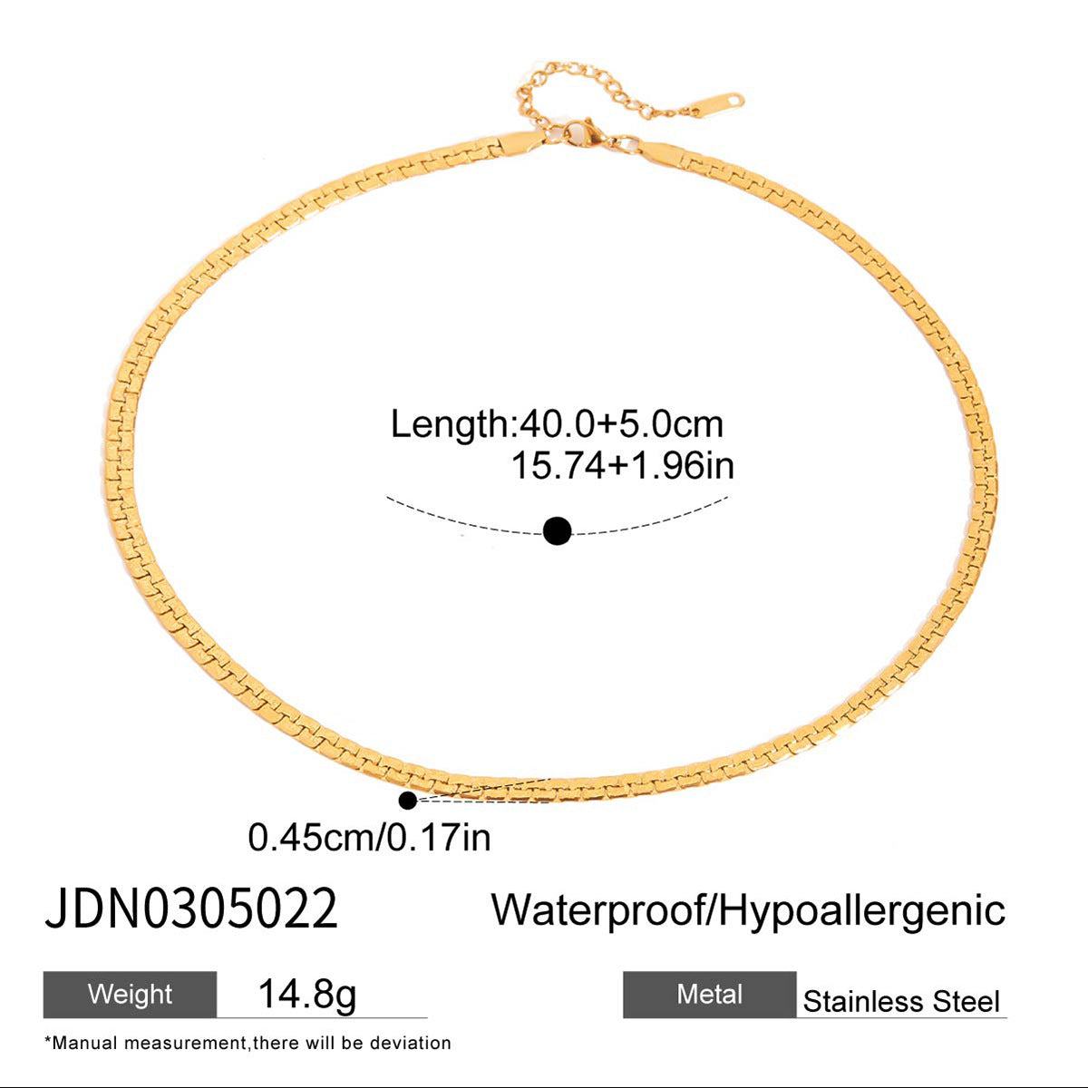 Titanium Steel Necklace Simple High-End Snake Bone Chain Clavicle Chain Popular Jewelry Stainless Steel Choker