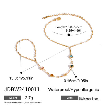 Stainless Steel Zircon Pearl Interlocking Bracelet Light Luxury High-end Feel Titanium Steel Non-fading Jewelry