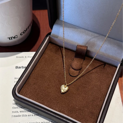 Sterling Silver S925 Summer Ocean Heart Necklace Fashionable Light Luxury Petite Versatile High-end Elegant Collarbone Chain