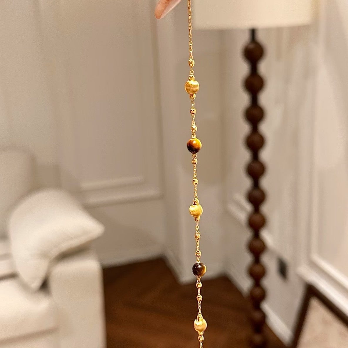 Sterling Silver S25 Tiger Eye Bracelet French Style Elegant Fashion Retro Exquisite Versatile Bracelet