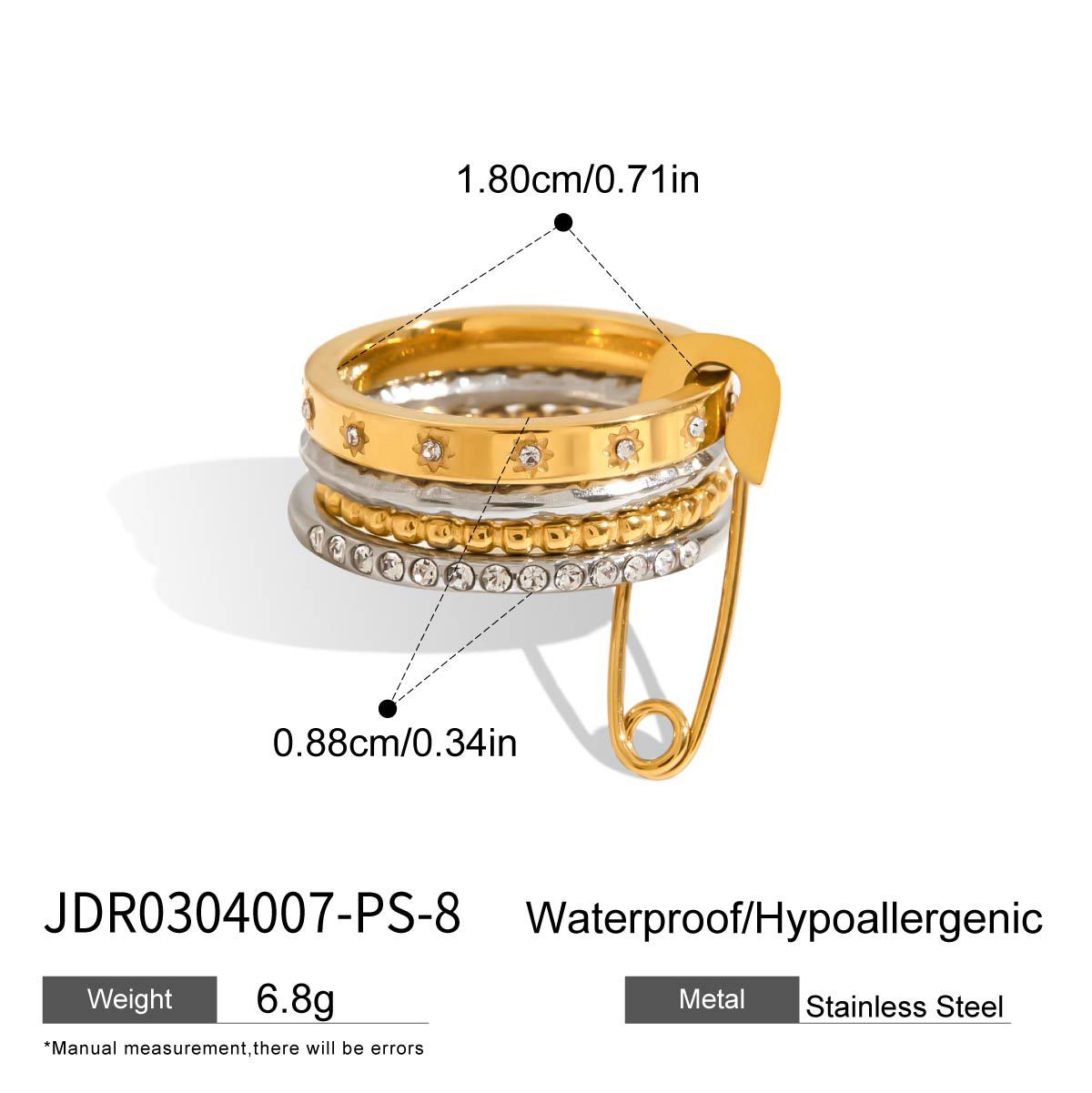 Original Design Paperclip Series Titanium Steel Ring Non-Fading Jewelry Stainless Steel Accessories High-End Feel