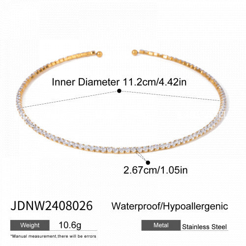 Stainless Steel Letter Necklace High-End Rhinestone Clavicle Chain Titanium Steel Jewelry Necklace