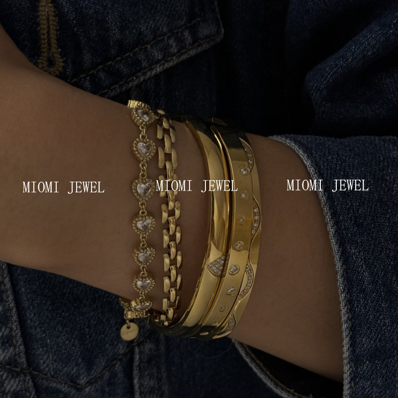 2025 New Stainless Steel Bracelet Hot-Selling Luxury High-End Micro-Paved Zirconia High-Grade Women's Bracelet