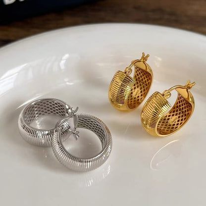 S925 Sterling Silver CNC Earrings Niche Fashion Versatile Exquisite Simple