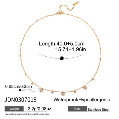 Titanium Steel Zircon Necklace for Women, Light Luxury High-End Clavicle Chain, Non-Fading Stainless Steel Jewelry