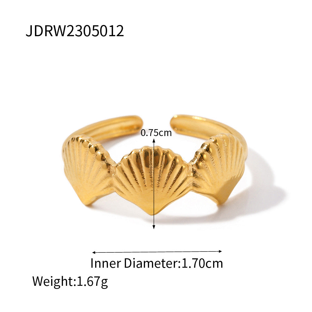 Ins Style Colorless High-end Simple Gold Steel Series Stainless Steel Plain Ring Jewelry