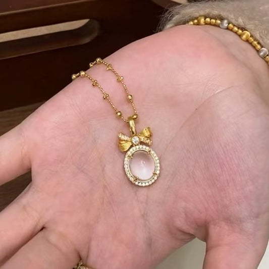 S925 Sterling Silver Runaway Princess Water Foam Jade Pendant Necklace Women Light Luxury Clavicle Chain