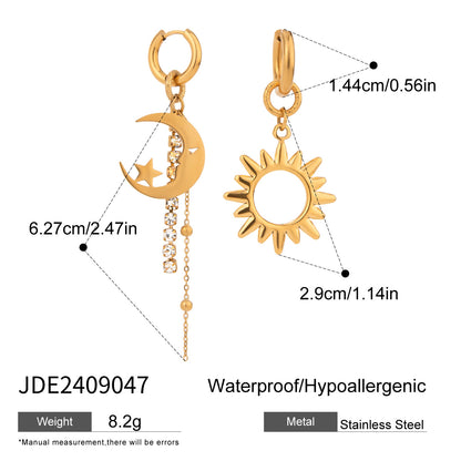 Stainless Steel Pearl Stud Earrings High-end Star Earrings Titanium Steel Ear Jewelry