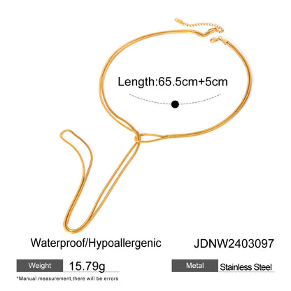 Stainless Steel Chain Y-Chain Light Luxury High-End Necklace Titanium Steel Long Necklace Autumn Winter Sweater Chain