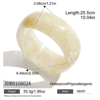 Melard Wide Resin Bracelet Titanium Steel Gold Bracelet Non-Fading Jewelry Stainless Steel Accessories for Women