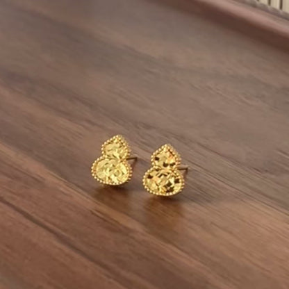 Pure Silver S925 Light Luxury CNC Crushed Ice Gourd Earrings Niche Sparkling Simple High-end Exquisite