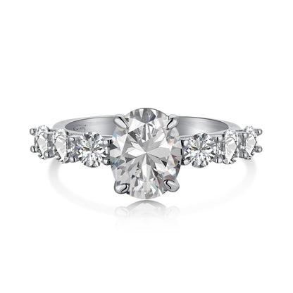 High Carbon Diamond Ring for Women S925 Sterling Silver Zircon Ring Colored Gemstone Ring Wholesale TikTok Cross-Border Live Streaming