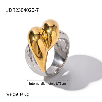 Stainless Steel Flower Ring High-End Ins Style Ring Jewelry Titanium Steel Exaggerated Rings
